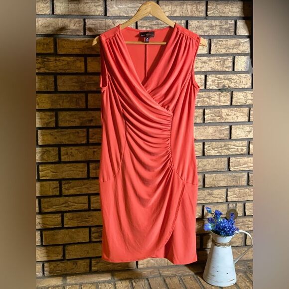 ‎Coral medium Dana Buchman vneck dress - Picture 1 of 6